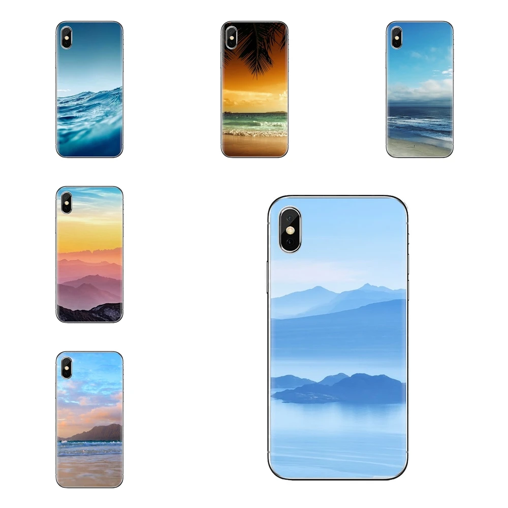 Силиконовый чехол для телефона горы Европа фон с изображением побережья