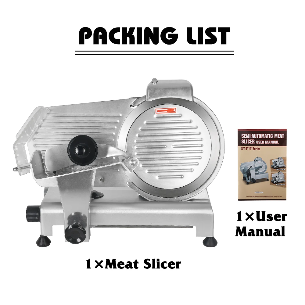 

ITOP 10'' Electric Food Slicers Beef Mutton Roll Meat Slicers Semi-automatic Beef/Lamb Slice Machine Stainless Steel