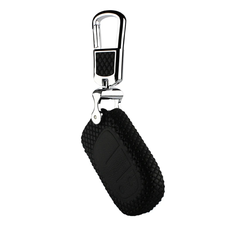 Чехол для ключей автомобиля dodge JCUV 2013 fiat Freemon jeep Cherokee GrandCherok geniune кожаный брелок - Название цвета: Черный