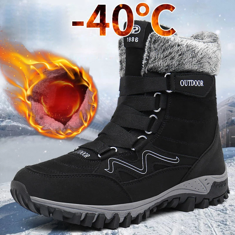 

Зимние ботинки, мужские кроссовки, теплые меховые ботильоны, повседневная обувь, военные тактические рабочие черные женские ботинки, защит...