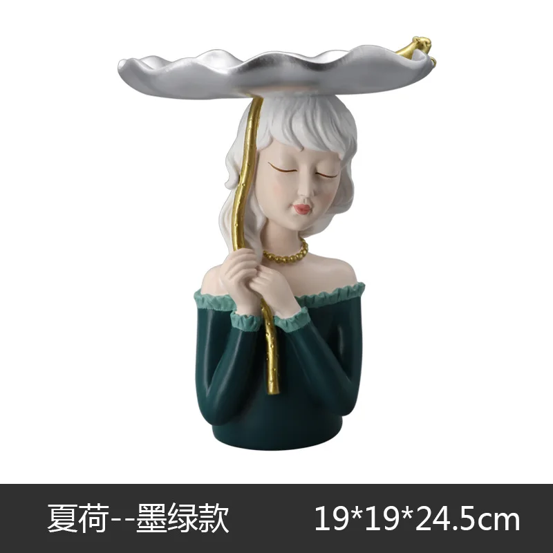 

Creative Chinese Style Girl's Resin Ornaments Figure Crafts Key Porch To Receive Living Room Desktop Vase Home Decor Storage