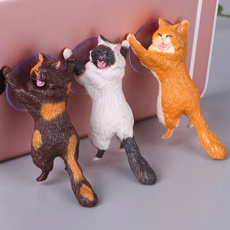 1 шт. фигурка кота Миниатюрная кошка присоска дизайн держатель для телефона мини