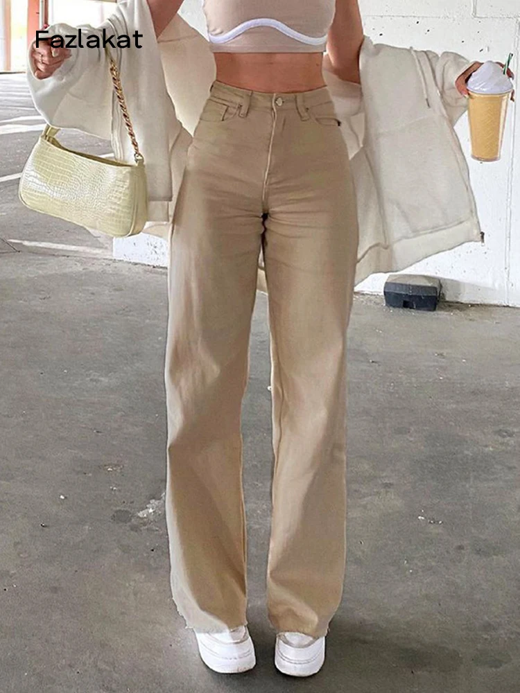 

Модные свободные джинсы для женщин, эластичные Широкие штаны с высокой талией, женские брюки, повседневные удобные джинсовые брюки для мам, ...