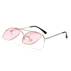 Солнцезащитные очки в винтажном стиле для мужчин и женщин, круглые дизайнерские солнечные аксессуары в круглой металлической оправе, в стиле стимпанк, ретро, розовые