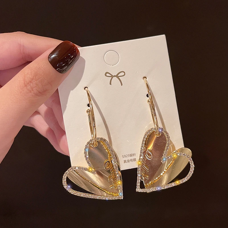 

Korean Fashion Letter Star Drop Dangle Earrings For Women 2021 Fashion Geometric Wedding Party Jewelry Zircon Statement Earrings
