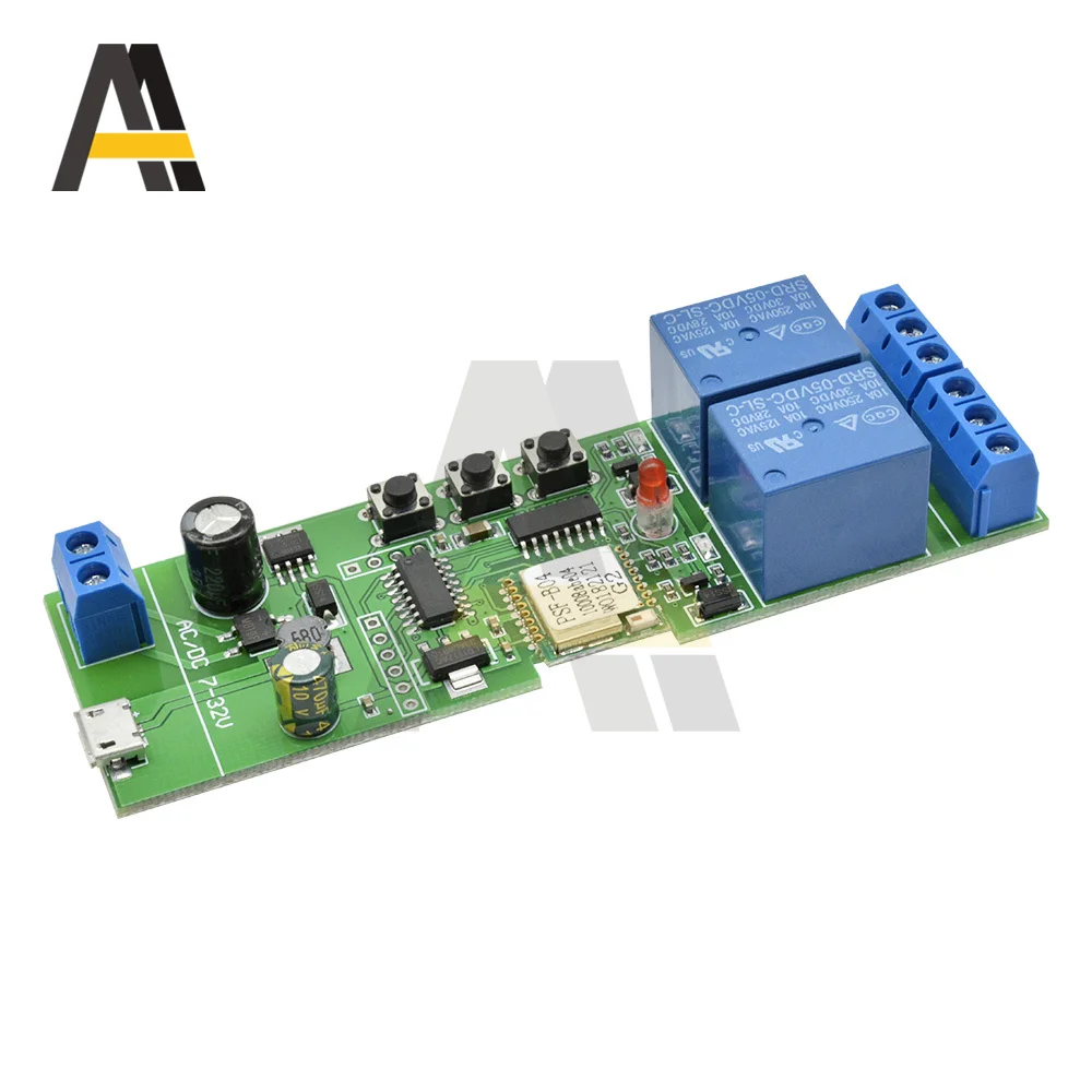 2CH Relay Module WIFI Smart Switch 7V-32V Tuya Control Timer for Home Alexa Google | Обустройство дома