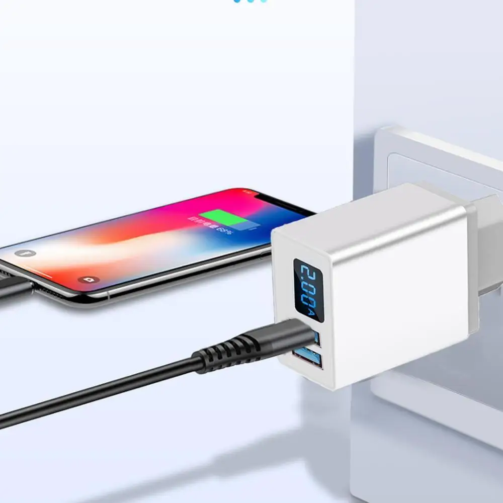 Зарядное устройство USB с цифровым дисплеем для iPhone 5 В 2 4 А | Мобильные телефоны и