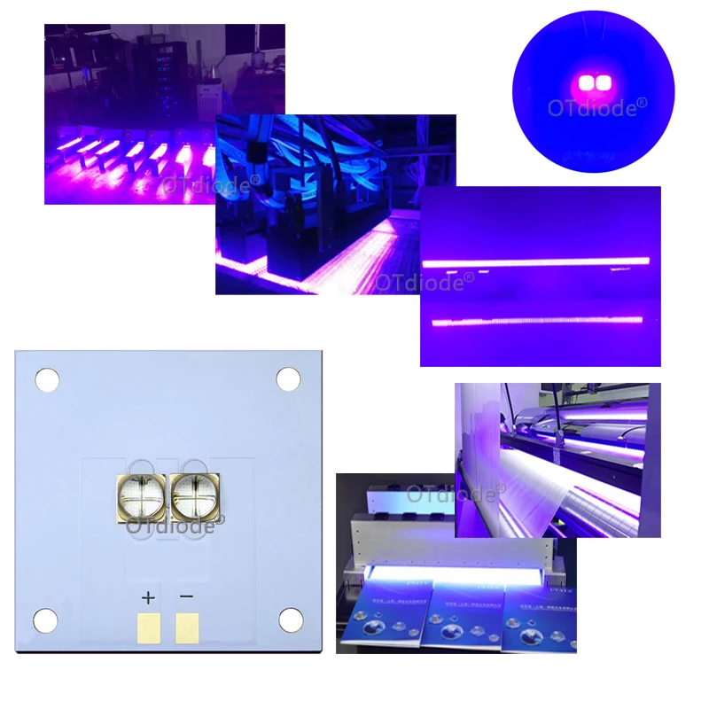20W watts LG UV Purple LED Ultraviolet Bulbs Lamp Chips 6565 365nm 395nm 405nm COB Module 40*40 Copper Board for 3D Printer DIY