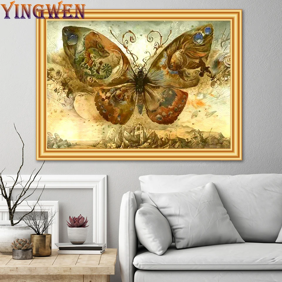 

Butterfly 5D Diy Diamond Painting Full Square Animal Cross Stitch Full Diamond Embroidery Mosaic Picture Of Rhinestones Decor