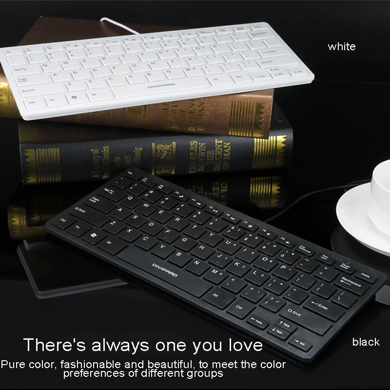 USB Проводная русская клавиатура черная мультимедийная 78 клавиш низкий уровень