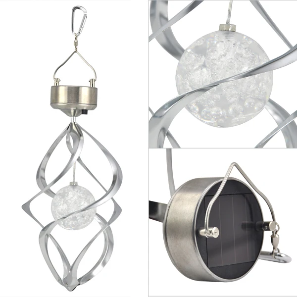 Солнечный спиральный ветряной Спиннер с меняющим цвет светодиодный светильник