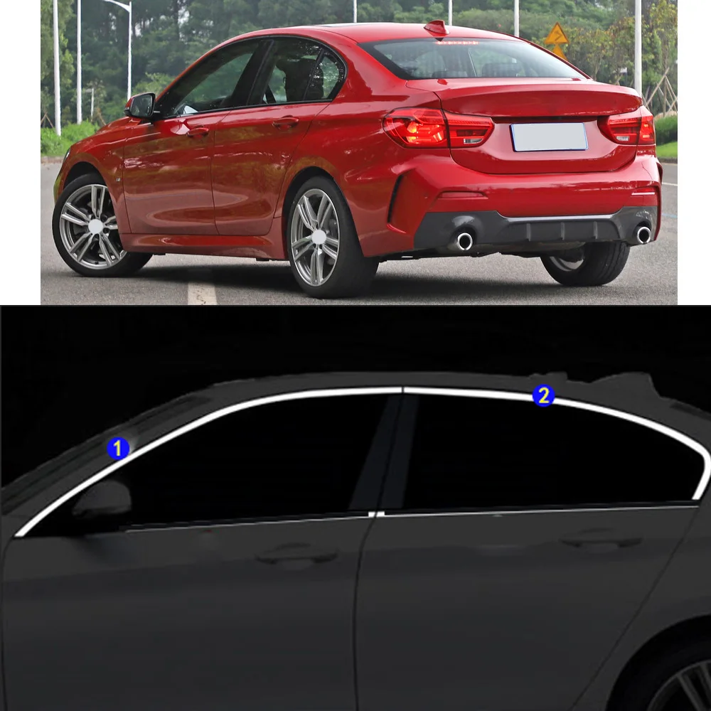 

Автомобильная наклейка из нержавеющей стали, украшение для окна, средняя полоса, отделка рамы, капоты для BMW 1-Series 120i 118i 125i 2017-2021