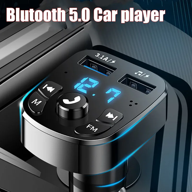 Автомобильный аудиоплеер Bluetooth 5 0 с двумя USB портами для U диска и телефона