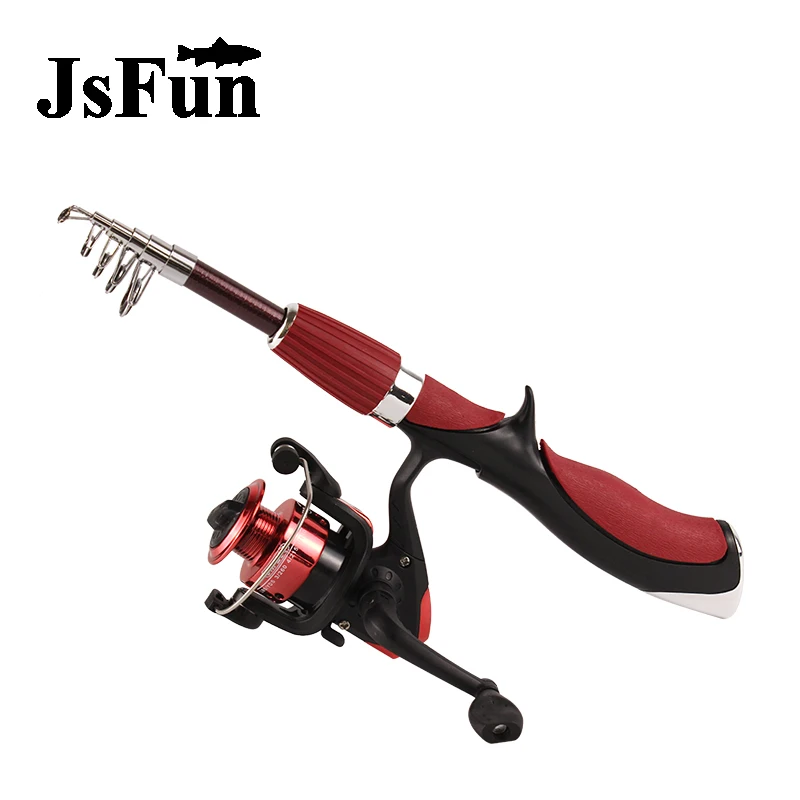 Телескопическая удочка из углеродного волокна с катушкой портативная для ловли