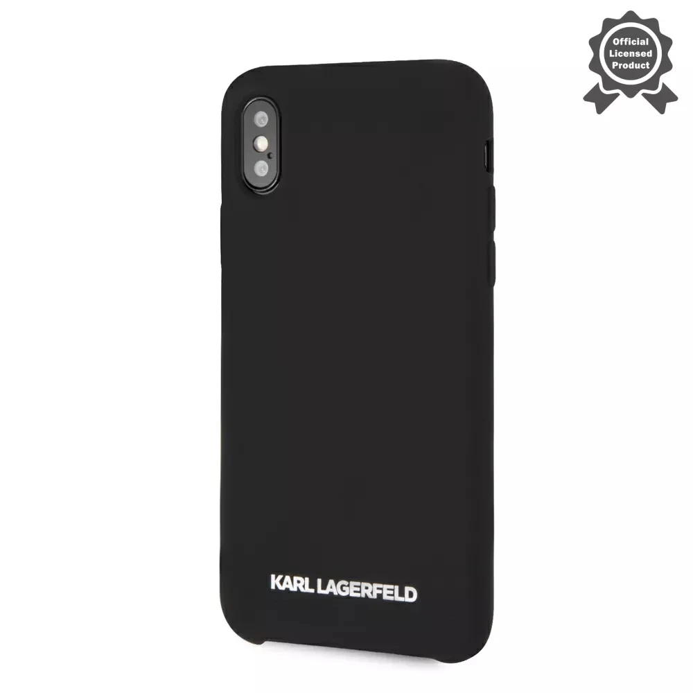 Case Lagerfeld for iPhone Xs Max liquid silicone silver logo hard black | Mobile Phone Cases &amp Covers