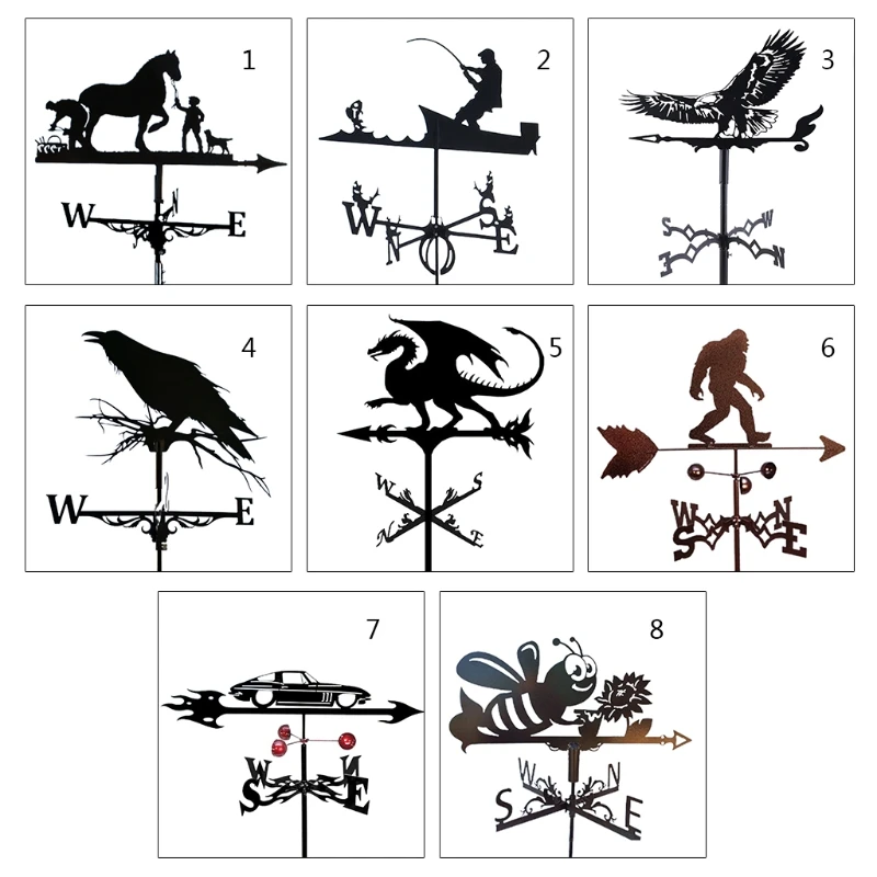 

Stainless Steel Spray Paint Gardening Garden Direction Sign Weather Vane Retro Farm Scene Garden Stake Weathervane Tools