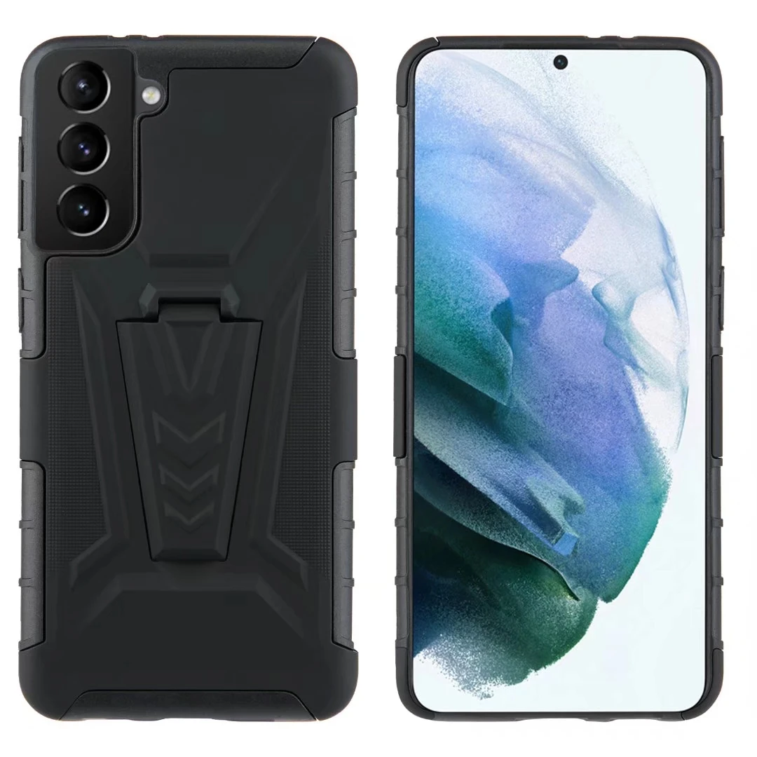 

New 2 in 1 design PC+TPU Hybrid Hard Shockproof Case Back Clip Cover For Samsung Galaxy A32 5G A02s A12 S21 S20 A21S A51 A71 M51