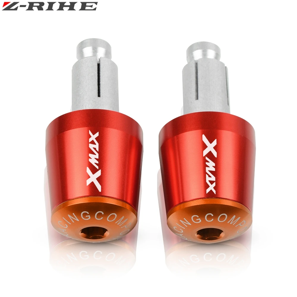 Red Orange Аксессуары для мотоциклов XMAX 7/" 22 мм рукоятки «Грипсы» Торцевая Крышка для Yamaha xmax 125 250 300 400 X MAX - Цвет: Red Orange