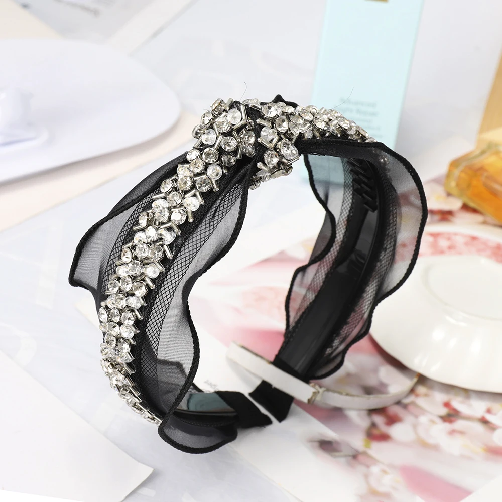 Кружевной обруч с бриллиантами жемчужный горный хрусталь Бутик аксессуаров для