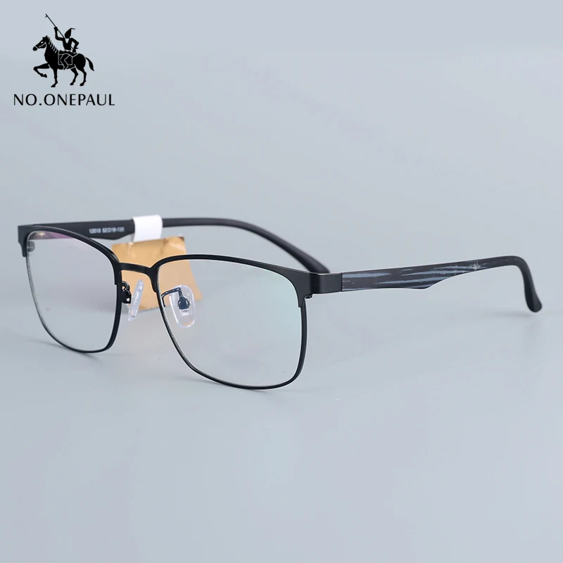 

Мужская полуоправа для очков NO.ONEPAUL, Ультралегкая квадратная оправа для очков для коррекции близорукости, титановая