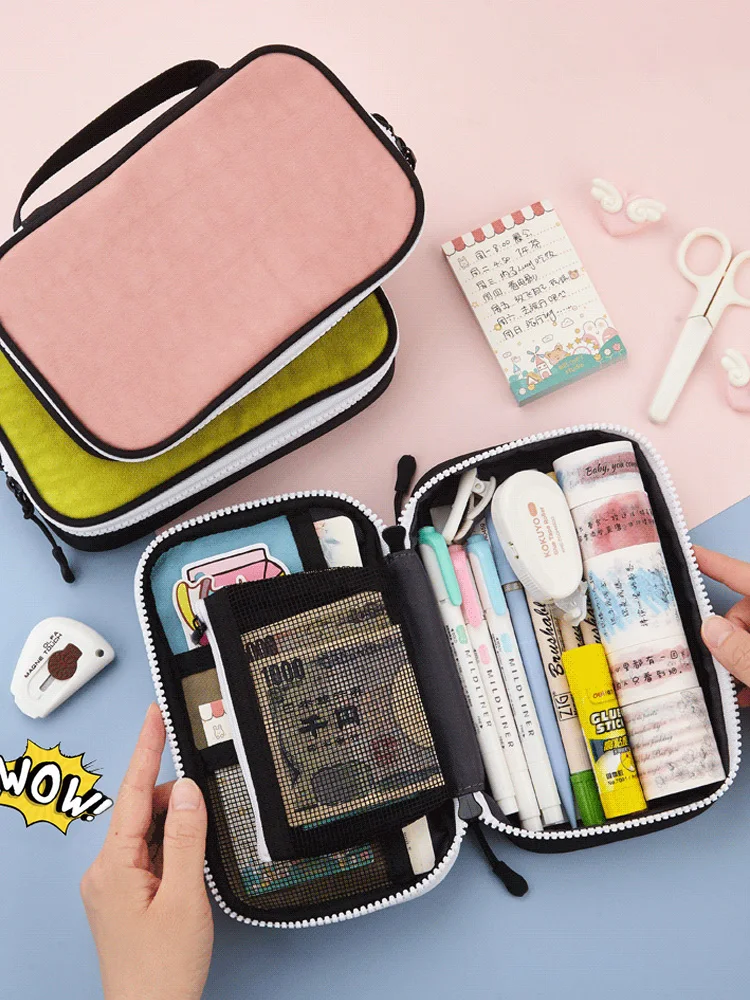 

1pc Pencil Case Large Capacity Kawai Kids School Supplies Make Up Bag Pen Box Student Pouch Stationery Gift
