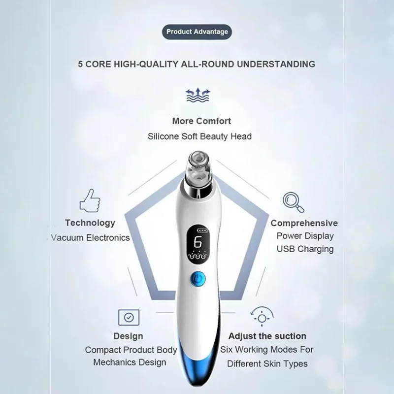 Электрический вакуумный пылесос для очистки лица удаление черных точек машина
