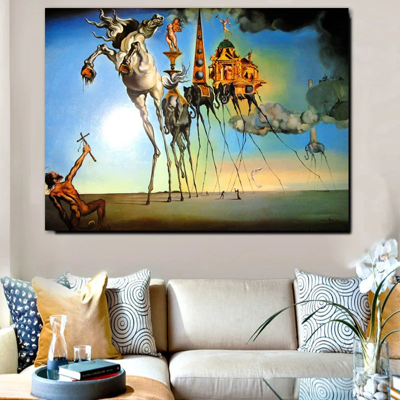 Salvador Dali Картина на холсте абстрактное искусство лошадь, слон классические настенные картины для гостиной домашний декор Принт без рамы