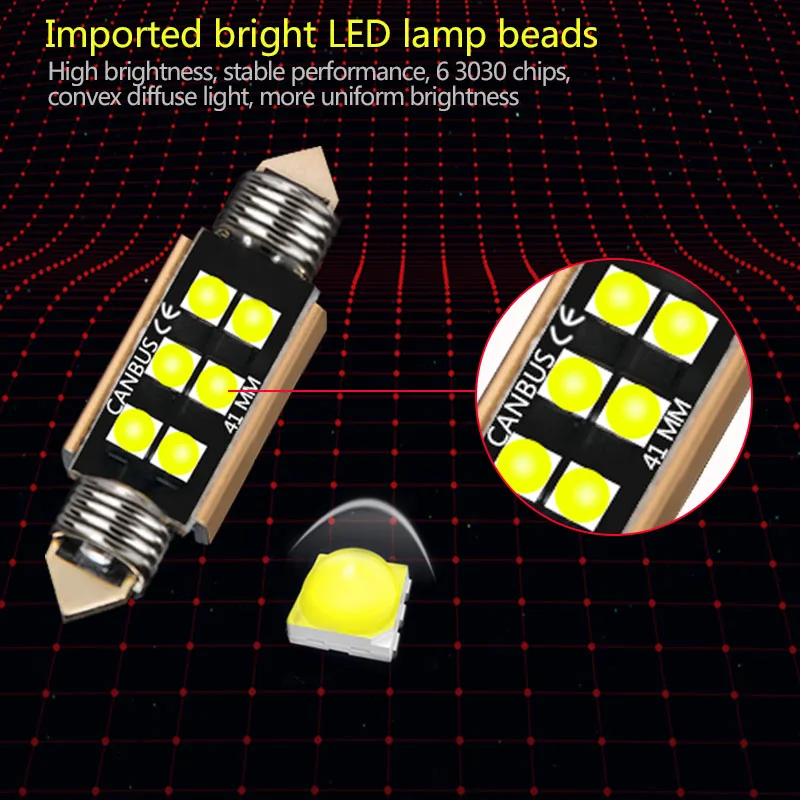 2/4 шт. C5W светодиодный лампы Canubs 12V 6 SMD супер яркий C10W гирлянда 31 мм 36 мм/39 мм/41