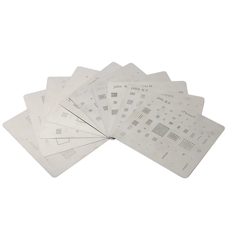 15PCS Motherboard IC Chip Ball Soldering Net Steel Plate For IPhone 4 4S 5 5S 5C SE 6 6P 6S 6SP 7 7P 8 8P X CPU Repair Tools | Инструменты