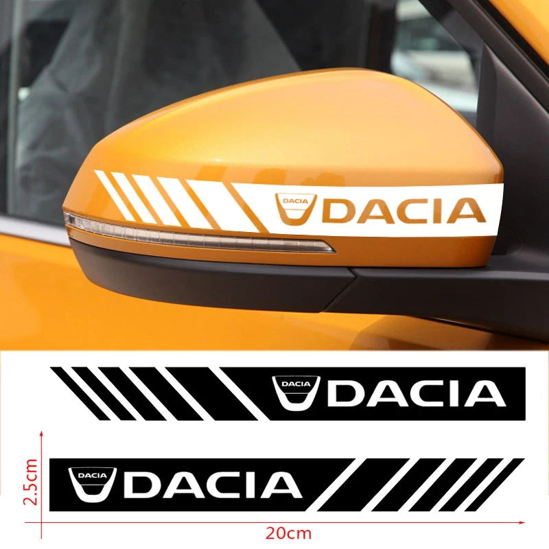 

2pcs Car Rearview Mirror Sticker Auto Rearview Mirror Decorative Strip For Dacia Duster Logan Sandero Lodgy Stepwa MCV 2