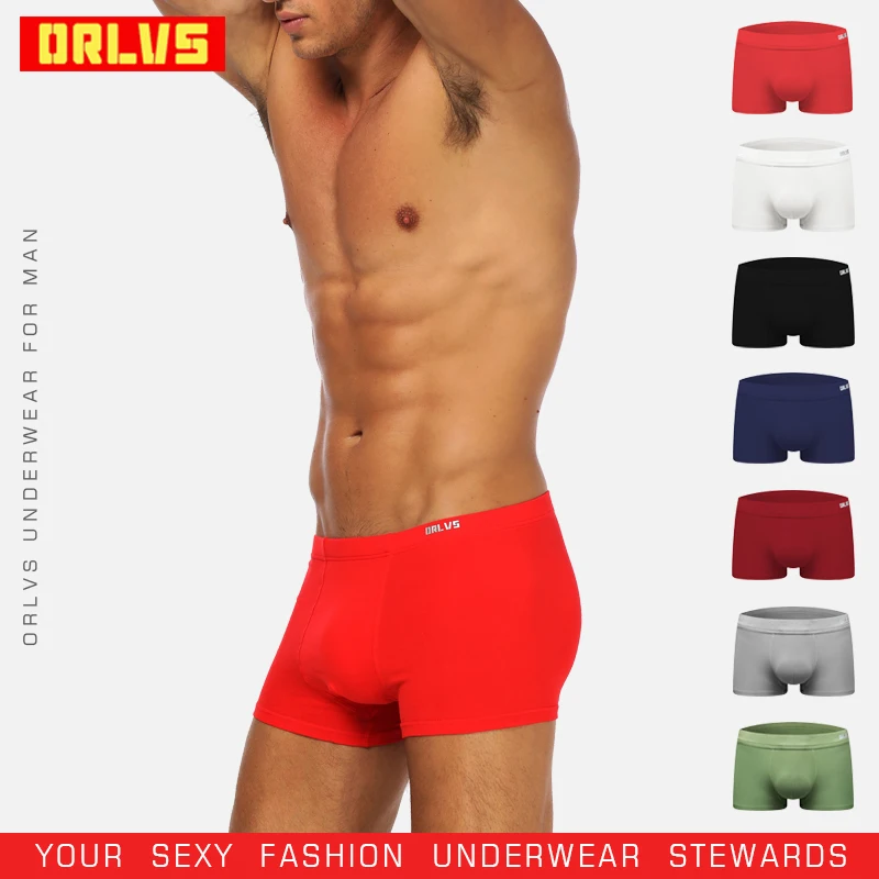 ORLVS Брендовые мужские трусы боксеры Мужское нижнее белье Привлекательные шорты