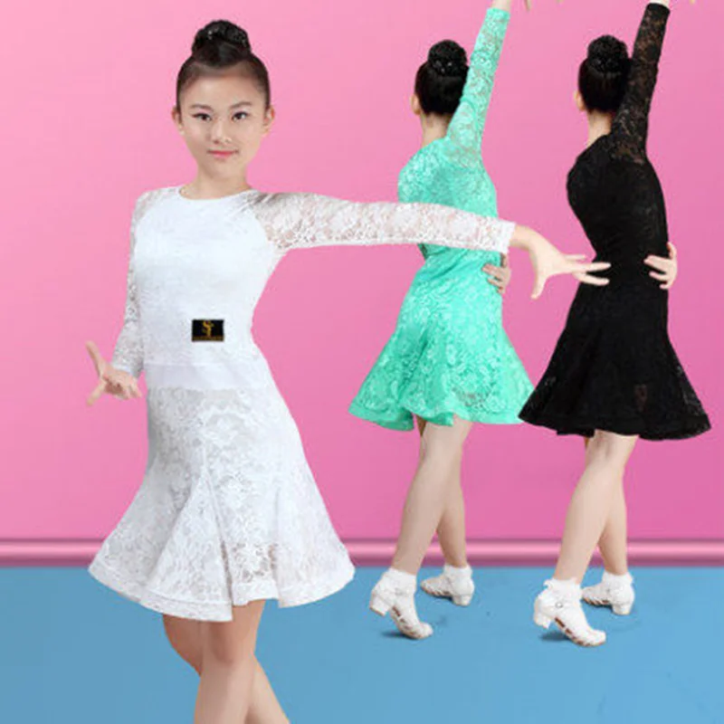 Lace Girl Latin Dance Dress Competition For Children Girls Ballroom Kids Skirt tango salsa Dancewear Practice Wear | Тематическая