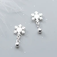 winter snowflake earrings for women girlfriends simple new korean lovely earrings christmas party gift wholesale