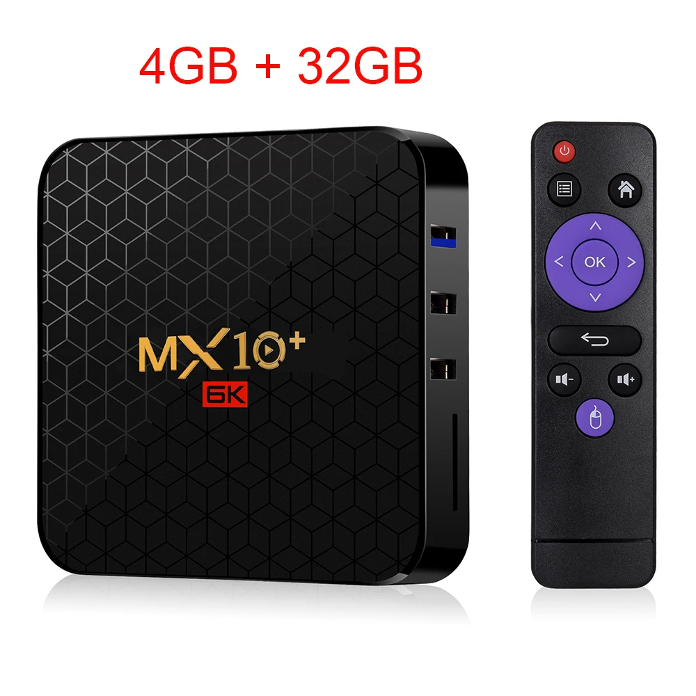 4 ГБ 64 ГБ Android 9,0 MX10 Plus Smart tv Box 2,4G/5G Wifi Allwinner H6 BT 4,0 телеприставка 6K 3D четырехъядерный медиаплеер 4 ГБ 32 ГБ