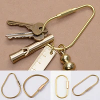 minimalist brass key chain ring gold color women brief creative key hanger car gadget door key for original gift for men