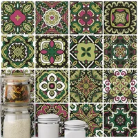 16pcs retro thicken simulation pattern tile stickers home decor kitchen bathroom waterproof diy self adhesive wall stickers