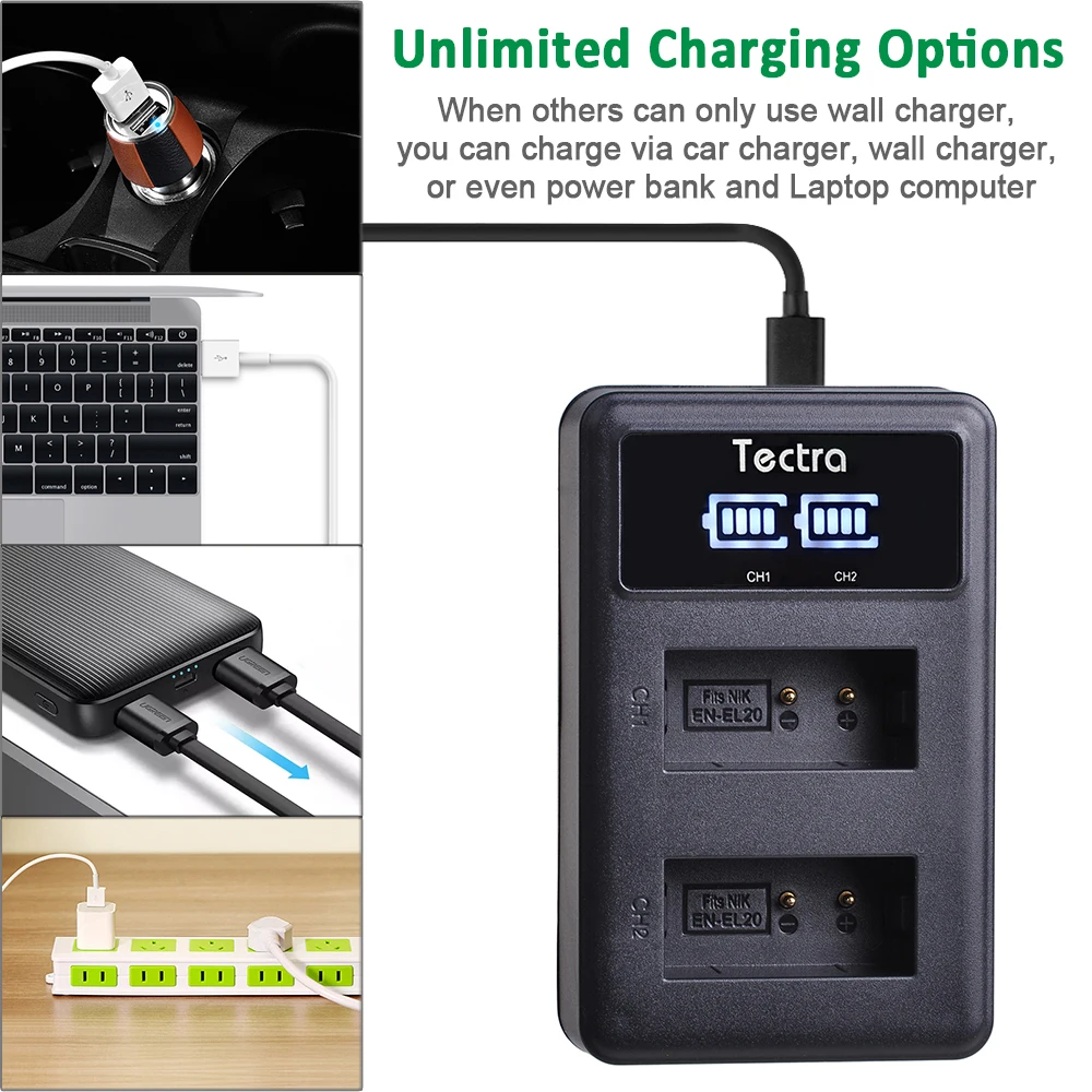 2 шт. EN-EL20 RU EL20a Батарея + светодиодный USB Зарядное устройство для цифровой камеры