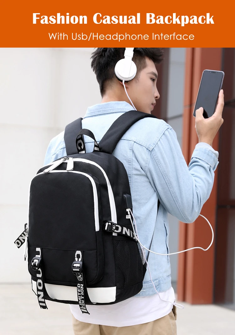 Naruto Backpack for Boys Girls School Bag with Usb Charging Printing Sharingan Logo Student Laptop Travel Backpack for Men