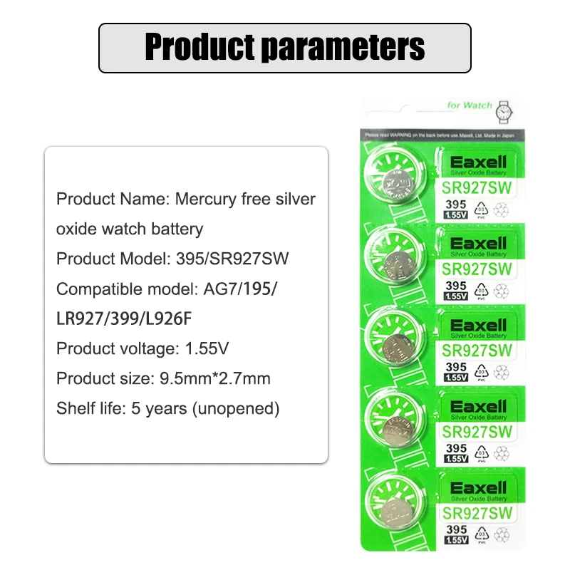 2 шт./лот 395 100% оригинальный новый аккумулятор из оксида серебра для часов