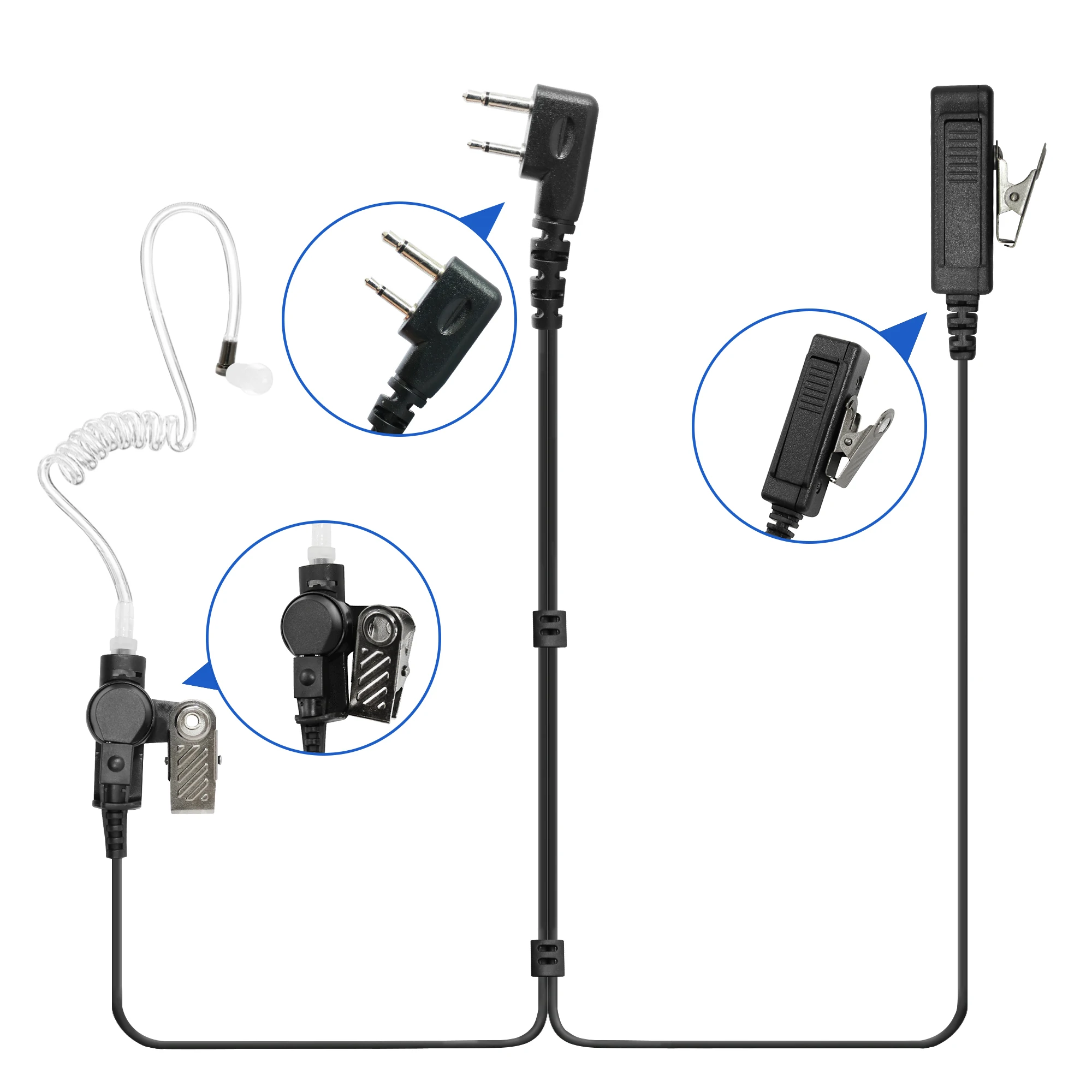 2-wire Surveillance Kit Headset Earpiece for F3001 IC-F3002 IC-F3003 IC-F3011 IC- F4011 IC-F25 IC-V80E IC-V82 IC-V85 F24 Radio