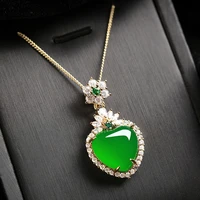 qtt lab emerald pendant necklace gold chain necklace heart stones choker necklace women wedding jewelry accessories