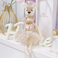 mogo ballerina christmas deer plush toys in dress tutu lovely luxury stuffed reindeer soft doll for girls new year gift for kids