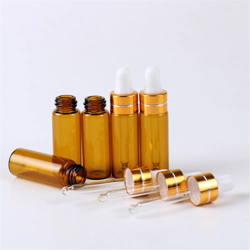 

3ml/5ml Portable Reusable Sample Travel Dropper Sub-bottles For Essential Oil Glass Tube Plastic Dropper Empty Refillable Bottle