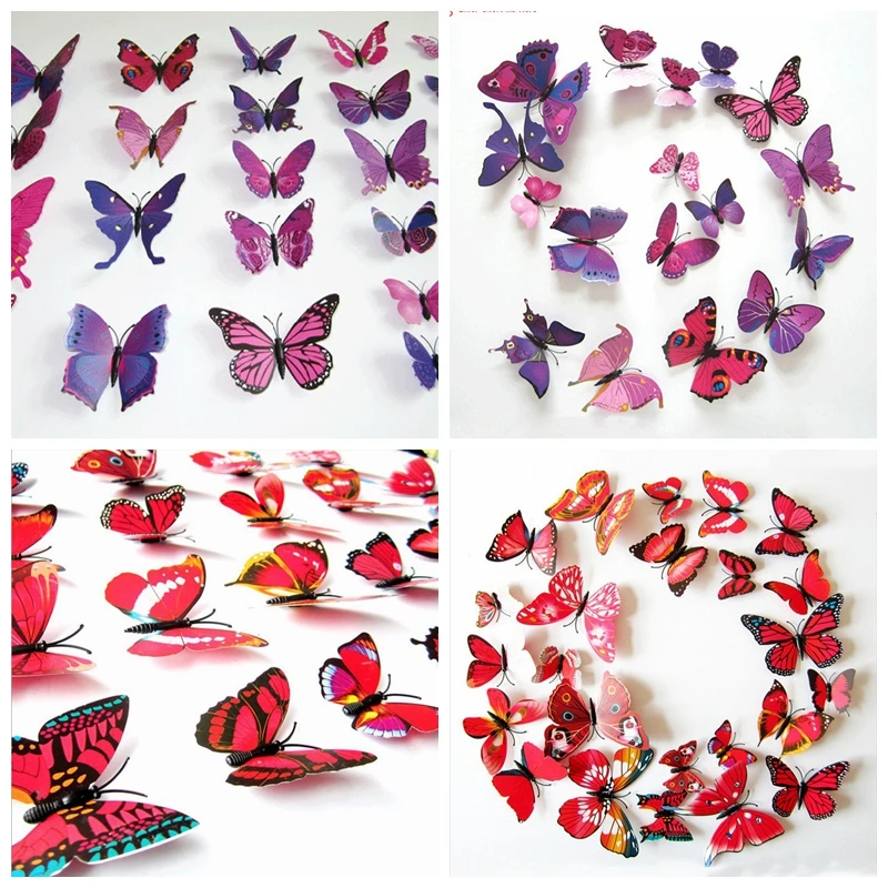 Наклейки для холодильника на магните бабочки магнитные наклейки 12 шт./компл.