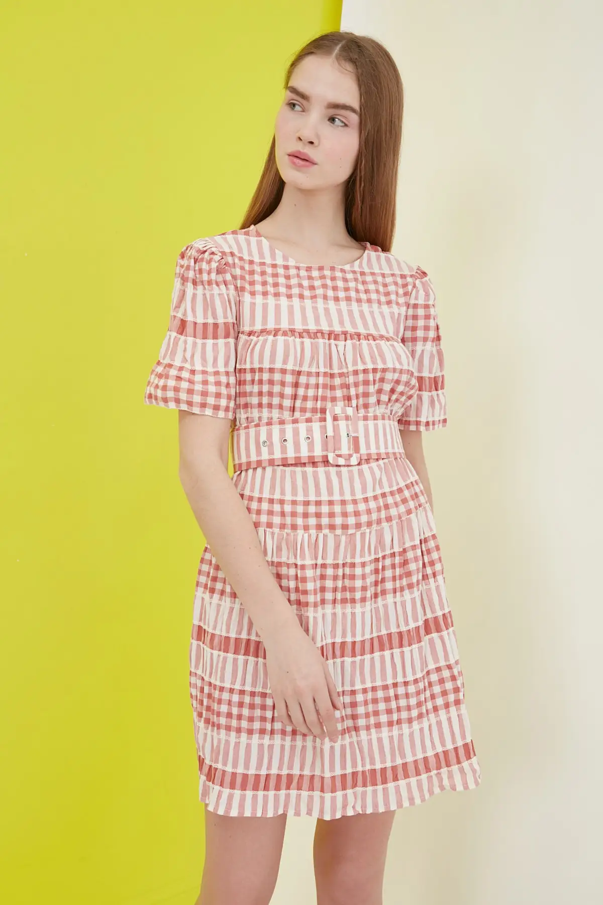 

Trendyol Plaids Arched Dress TWOSS21EL0539