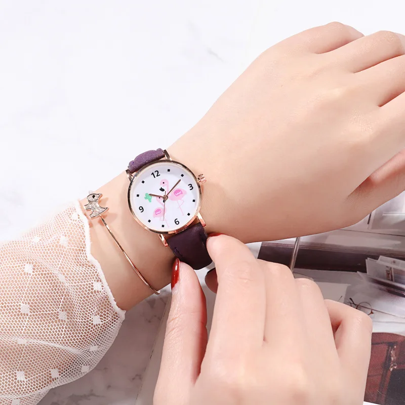 Эксклюзивные модные детские часы для женщин с рисунком гуся повседневные