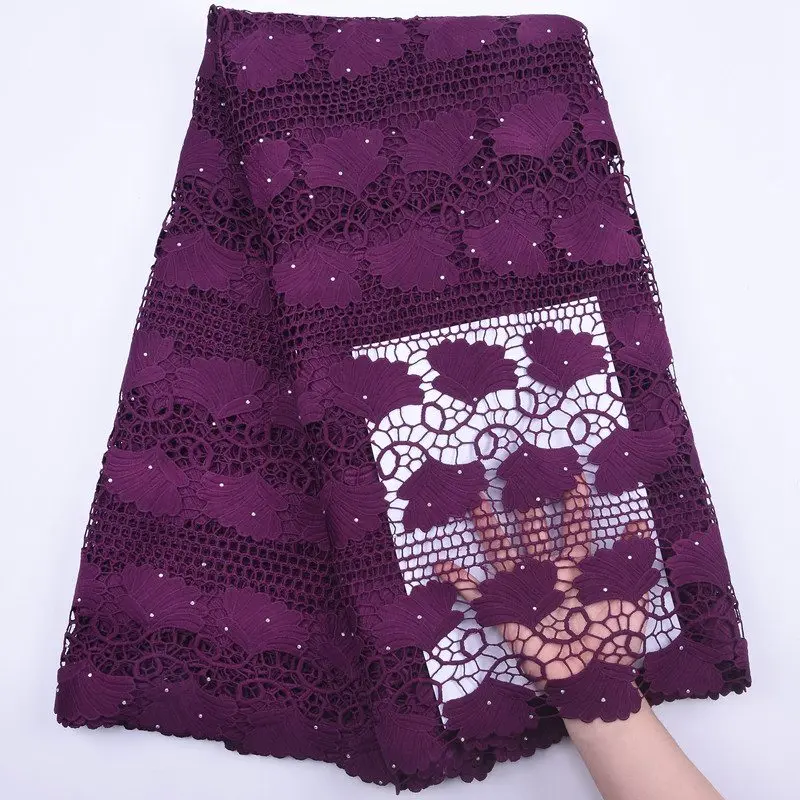 

New Arrival African Lace Fabric With Stones Nigerian Guipure Cord Lace For Wedding High Quality French Net Lace Fabric S1844