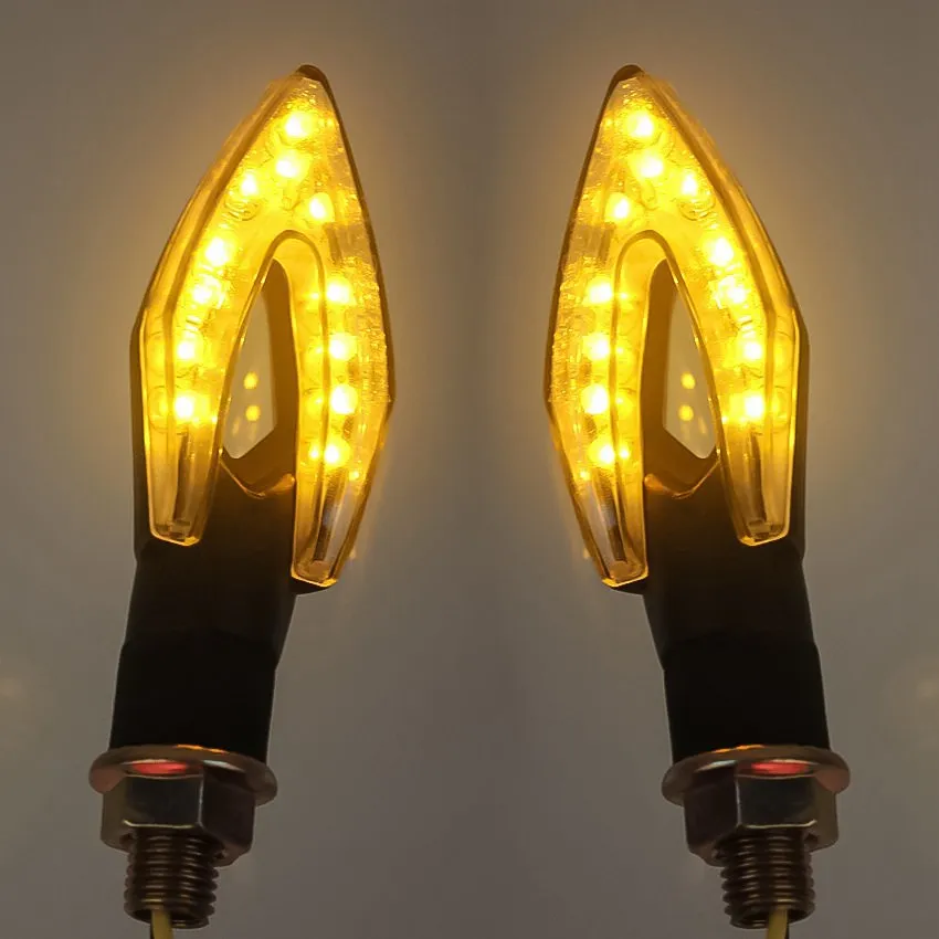 

Universal LED Turn Signals Amber Lights Indicators Blinker Lamps For Honda CBR250L VTX1300 Fits Kawasaki Z800 Z1000