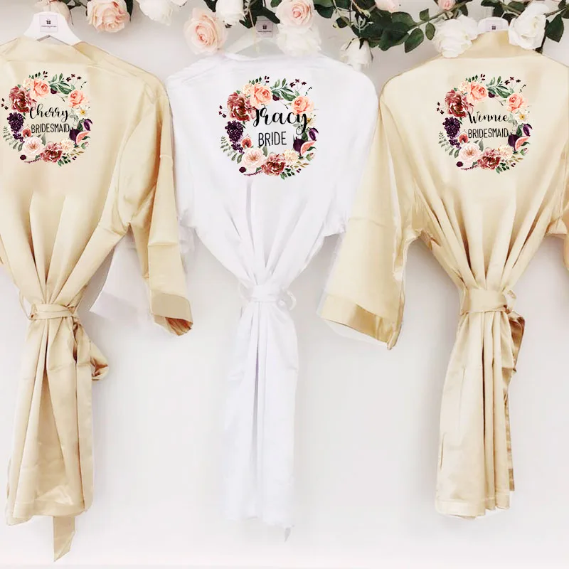 

Personalized kimono bridal pajamas wedding robe bridesmaid matron maid of honor sister mother of the bride robes