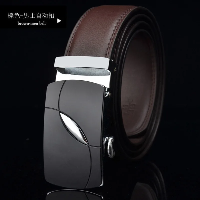 

Men's Business Style Automatic Buckle Belt, Leather Cow Cow Belt, Men's Fashion Simple Belt